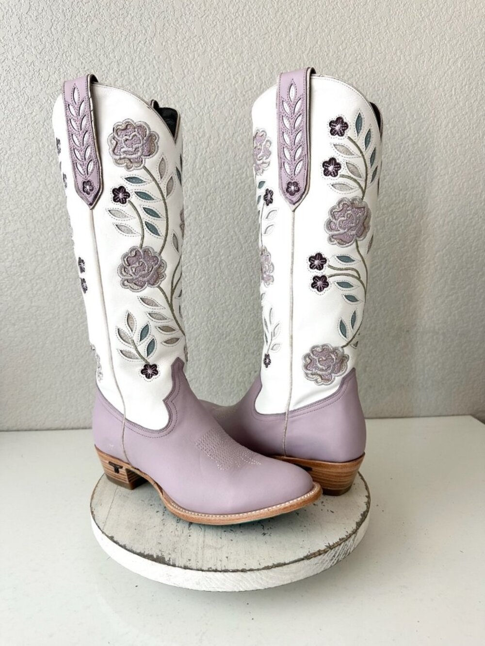 Lane KENZIE Knee High Womens Cowboy Boots Purple White Western Cowgirl Tall 9.5 - Picture 12 of 12